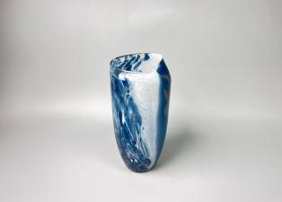 蓝白纹渐变花瓶 商品图0