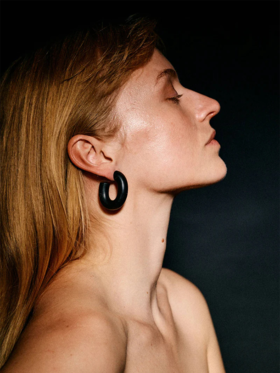 订购8周到｜MONIES-Fides-925银 聚酯 黑色 耳环［丹麦设计师］