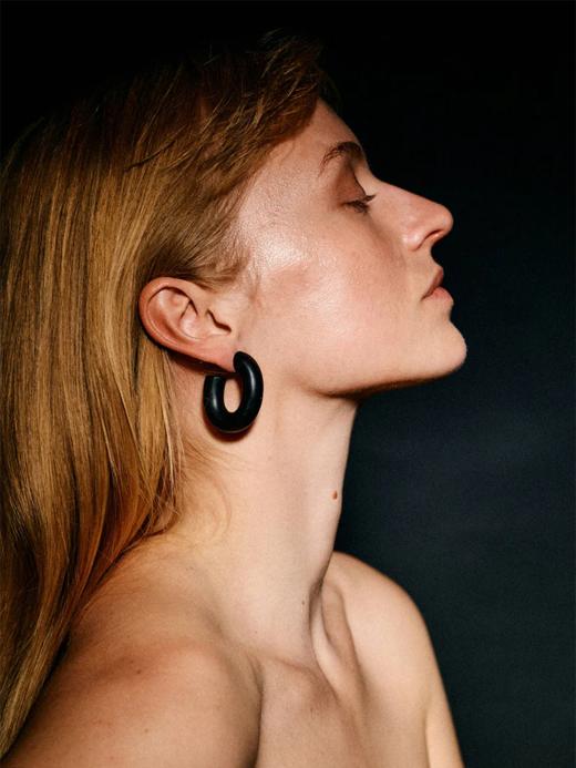 订购8周到｜MONIES-Fides-925银 聚酯 黑色 耳环［丹麦设计师］ 商品图0