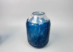 蓝色肌理花瓶 商品图0