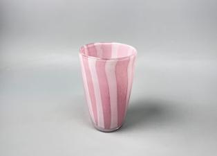 粉白条纹花瓶 商品图0