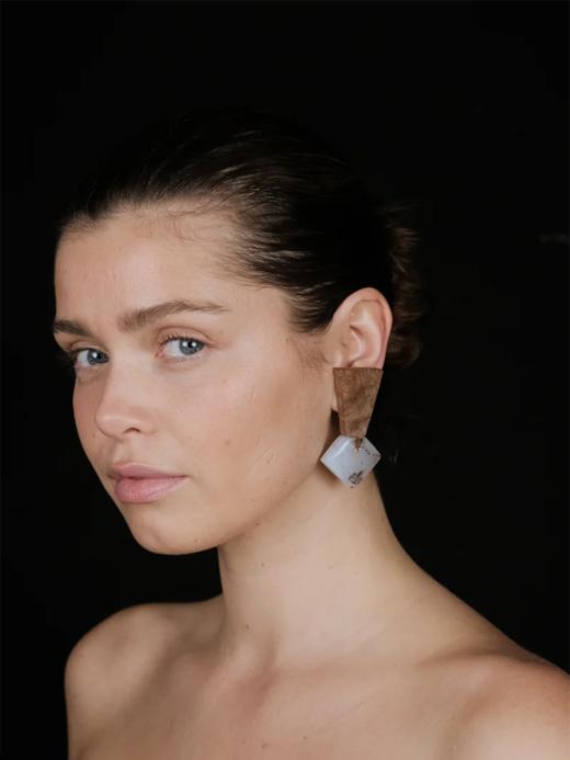 订购8周到｜MONIES-OOAK-枝状蛋白 石木质 耳夹（无需耳洞）［丹麦设计师］ 商品图0