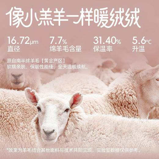 好奇蜜斯羊毛保暖内衣女发热打底衣肌底衣秋冬内搭抗静电加绒秋衣-罗温舒适版 商品图1