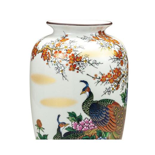 九谷烧10号花瓶牡丹与孔雀（带底座）花瓶花器流行礼30.5cm 商品图1