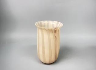 米白粉条纹花瓶小 商品图0