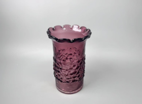 紫色浮雕玻璃花瓶