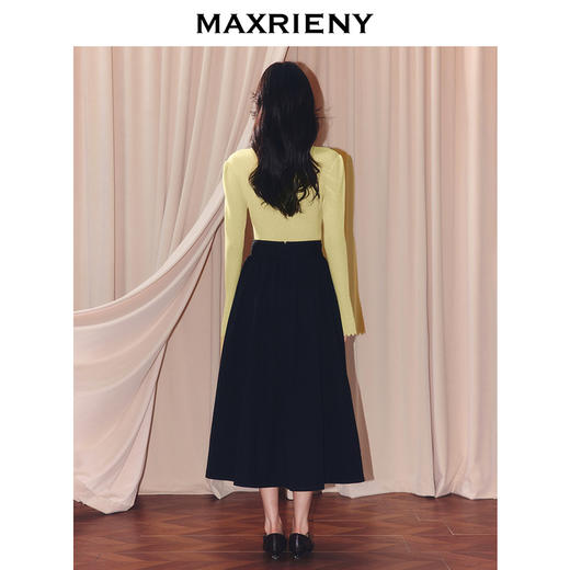 MAXRIENY2025秋针织衫新中式套头针织衫羊毛混纺收腰修身长袖上衣(货号:MF86SW508) 商品图3