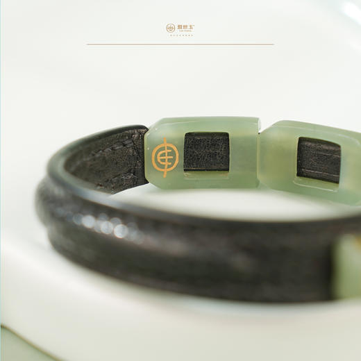 「许亨作品」【琉璃琮珝】错金银粉青设计款手环【大师款】 商品图4