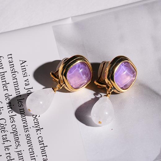 北京仓｜Goossens Paris-RENAISSANCE-粉紫色 水滴 耳环［法国设计师］ 商品图4
