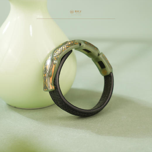 「许亨作品」【琉璃琮珝】错金银粉青设计款手环【大师款】 商品图6