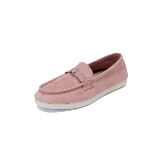 【羊皮绒面】西村名物2026年春季新款饱满圆头舒适宽松彩色羊皮绒面豆豆鞋乐福鞋宽松T26AM17621 商品图14