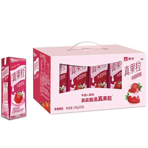 蒙牛真果粒草莓味牛奶饮品250ml*12/盒 商品图1