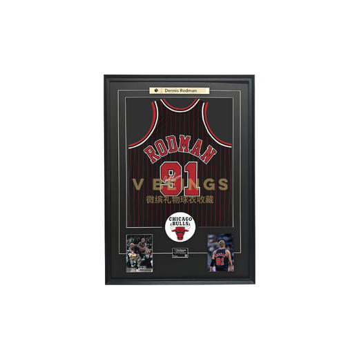 收藏系列 罗德曼 公牛队91号黑色 亲笔签名球衣（仅支持小程序下单 约45天到货） 商品图0