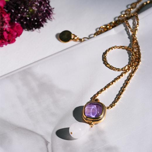 北京仓｜Goossens Paris-RENAISSANCE-粉紫色 水滴 吊坠 项链［法国设计师］ 商品图3