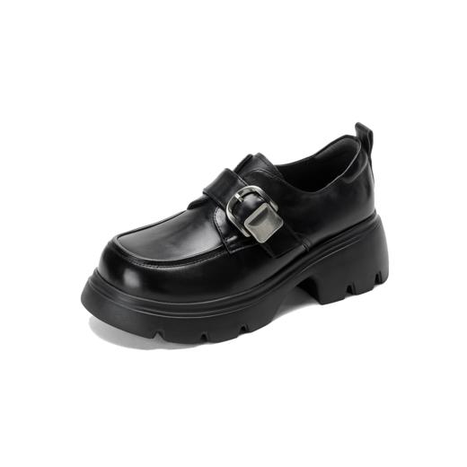 【牛皮革】西村名物2026年春季新款舒适厚底超轻圆头厚底深口单鞋乐福鞋T26AM17321 商品图6