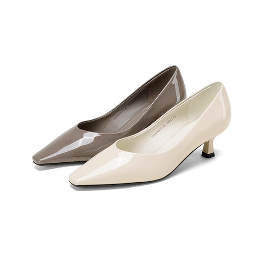 Westory2026年春季软牛漆皮小方头中跟单鞋简约通勤百搭浅口鞋S26AE50771 商品图0