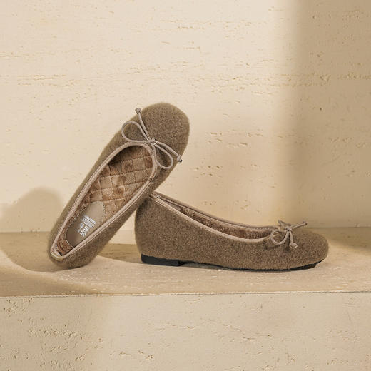 【舒适绒里】西村名物2026年春季新款舒适低跟薄绒内里保暖浅口单鞋T26AE17821 商品图6