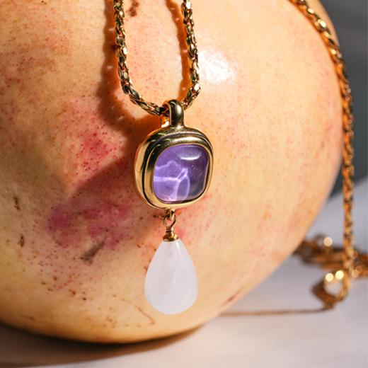 北京仓｜Goossens Paris-RENAISSANCE-粉紫色 水滴 吊坠 项链［法国设计师］ 商品图0