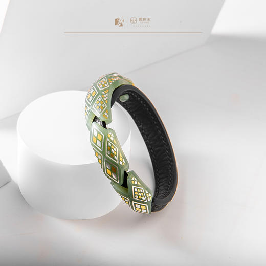 「许亨作品」【琉璃琮珝】错金银粉青设计款手环【大师款】 商品图0