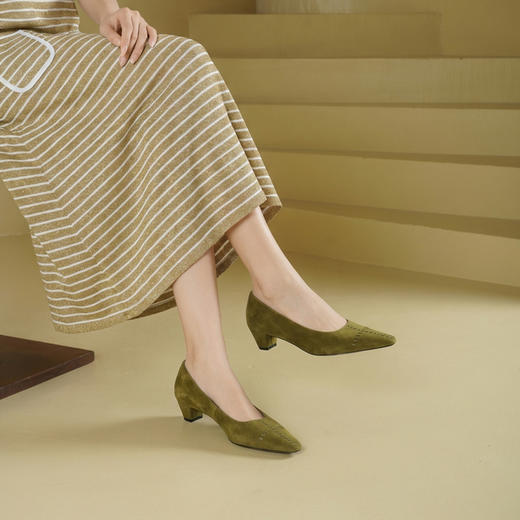 Westory2026年春季羊京小方头低跟老钱风单鞋休闲通勤百搭浅口鞋W26AE50991 商品图5