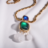 北京仓｜Goossens Paris-RENAISSANCE-湖水绿 宝蓝色 吊坠 项链［法国设计师］ 商品缩略图1
