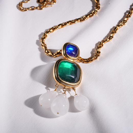 北京仓｜Goossens Paris-RENAISSANCE-湖水绿 宝蓝色 吊坠 项链［法国设计师］ 商品图1