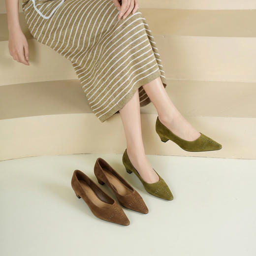 Westory2026年春季羊京小方头低跟老钱风单鞋休闲通勤百搭浅口鞋W26AE50991 商品图7