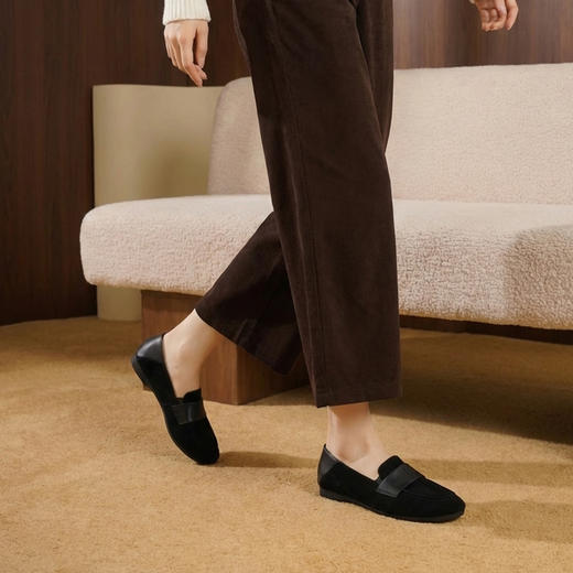 【薄绒内里】西村名物2026年春季新款饱满圆头宽松舒适薄绒保暖乐福鞋T26AM17931 商品图2