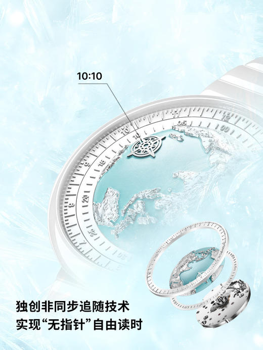CIGA Design/玺佳 蓝色星球女款 冰川蓝日晷手表陶瓷手表 商品图2