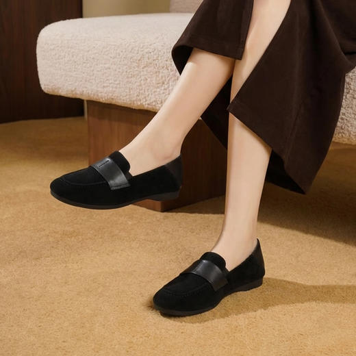【薄绒内里】西村名物2026年春季新款饱满圆头宽松舒适薄绒保暖乐福鞋T26AM17931 商品图6