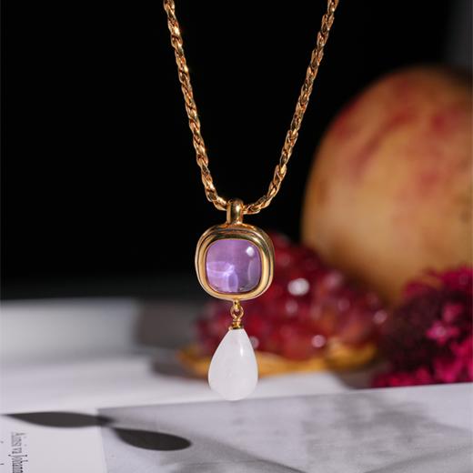 北京仓｜Goossens Paris-RENAISSANCE-粉紫色 水滴 吊坠 项链［法国设计师］ 商品图1