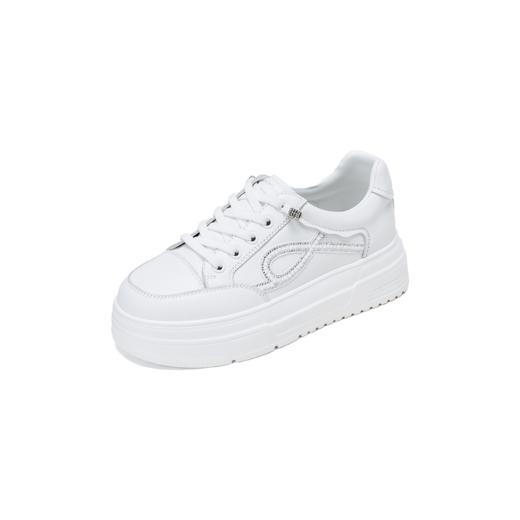 【牛皮革】西村名物2026年春季新款饱满圆头宽松舒适超轻厚底系带小白鞋T26AM17761 商品图6