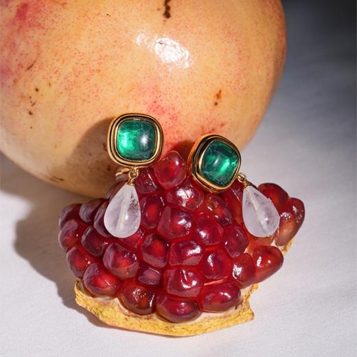 北京仓｜Goossens Paris-RENAISSANCE-暗绿色 水滴 耳环［法国设计师］ 商品图1