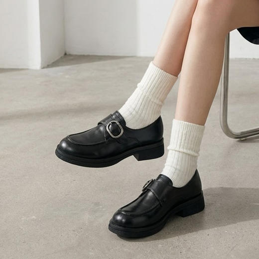 【牛皮革】西村名物2026年春季新款舒适超轻厚底防滑英伦风深口单鞋乐福鞋T26AM17471 商品图4