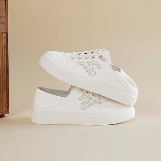 【牛皮革】西村名物2026年春季新款圆润鞋头宽松适宜舒适纯净德训小白鞋T26AM17771 商品图5