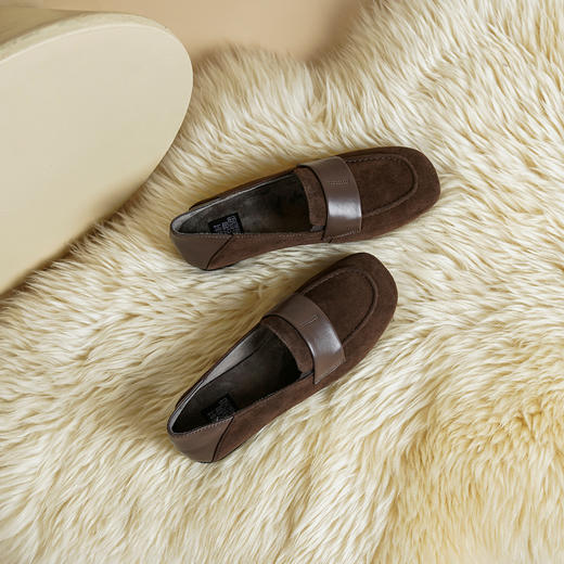 【薄绒内里】西村名物2026年春季新款饱满圆头宽松舒适薄绒保暖乐福鞋T26AM17931 商品图8