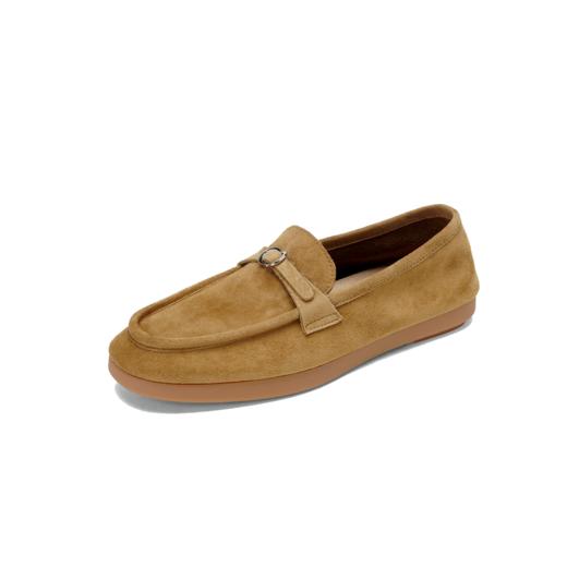 【羊皮绒面】西村名物2026年春季新款饱满圆头舒适宽松彩色羊皮绒面豆豆鞋乐福鞋宽松T26AM17621 商品图12