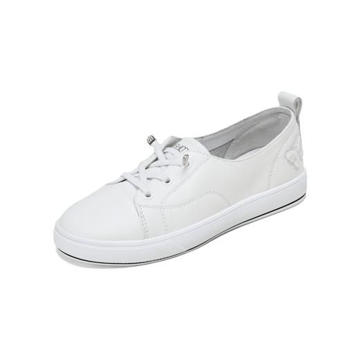 【牛皮革】西村名物2026年春季新款饱满圆通舒适宽松免系带薄底小白鞋T26AM17401 商品图6