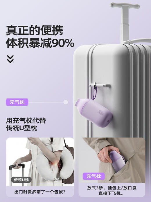 D-EVERYTHINK-睡洞 充气+收纳一体式U型枕 商品图4