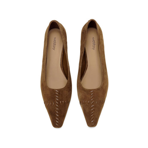 Westory2026年春季羊京小方头低跟老钱风单鞋休闲通勤百搭浅口鞋W26AE50991 商品图12