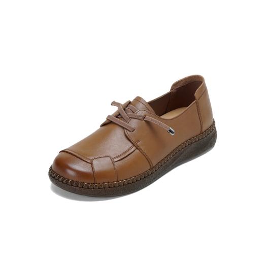 【牛皮革】西村名物2026年春季新款饱满圆头舒适宽松厚底免系带深口单鞋乐福鞋T26AM17681 商品图12