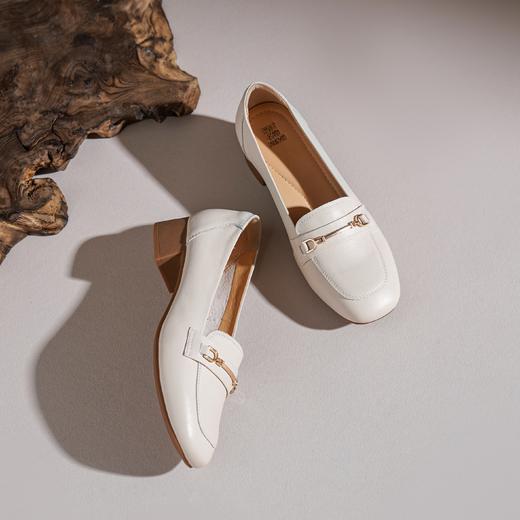 【牛皮革】西村名物2026年春季新款舒适中跟小方头简约大方浅口单鞋T26AE17801 商品图5