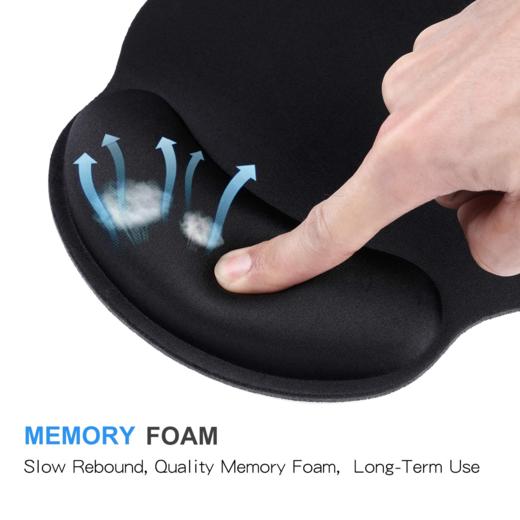 美国 Aelfox 3D加厚 键盘腕托垫和鼠标垫腕托套装 记忆棉材质 X002N7ZGBR 商品图2