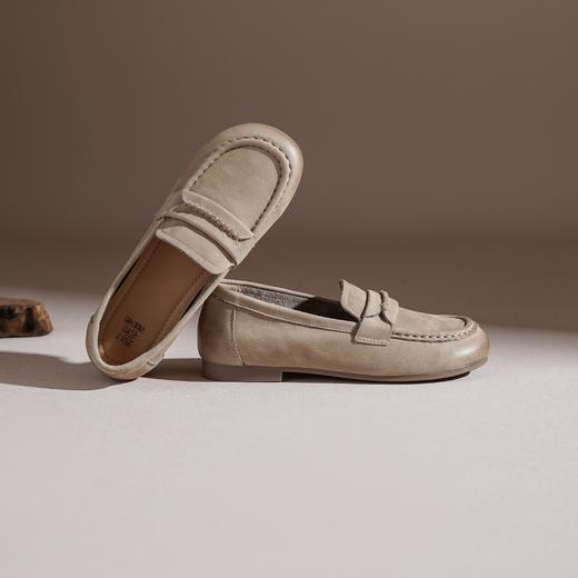 【牛皮革】西村名物2026年春季新款软底软面舒适平跟轻便不累脚浅口单鞋豆豆鞋T26AM17831 商品图4