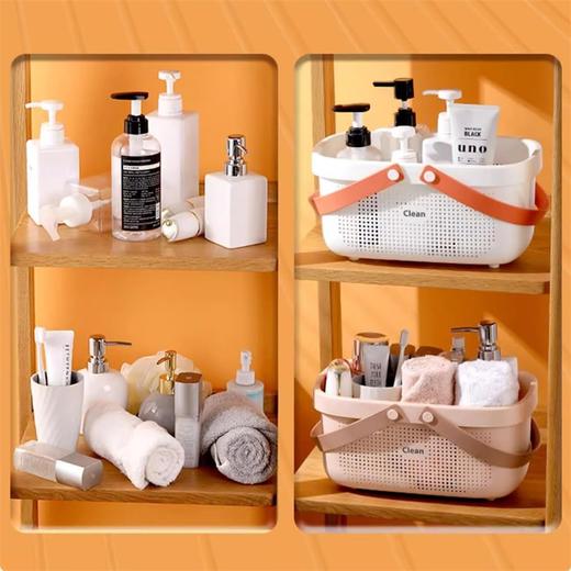 美国沃尔玛 Clean 多用途手提篮 便捷式收纳篮 浴室 桌面化妆品收纳篮子 商品图3