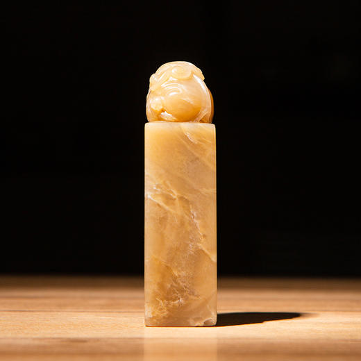 巴林石云水冻老料雕“螭虎”方章 商品图5