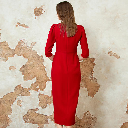 EITIE爱特爱春节新款高级感显瘦过膝订婚敬酒服宴会礼服连衣裙8177804 商品图4