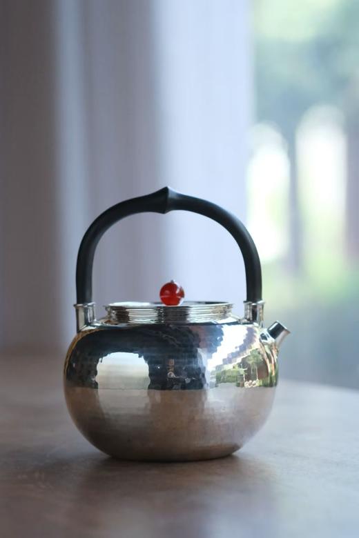 光宝堂锤目纹理手工煮泡两用银壶400ml-YHD 商品图7