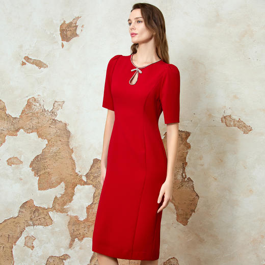 EITIE爱特爱气质镂空修身礼服连衣裙春季新款8177803 商品图3