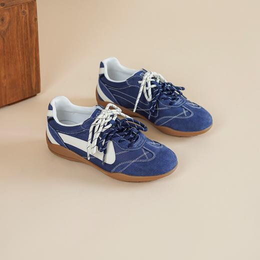 西村名物2026年春季新款拼色复古双鞋带运动鞋德训鞋休闲潮鞋T26AM17671 商品图5